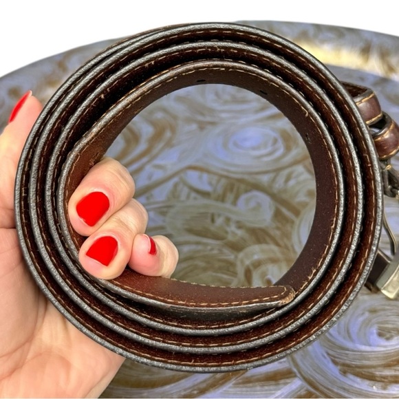 Remo Tulliani Classic Brown Leather Belt Size 44, Men's Brown Leather Belt - Picture 9 of 10